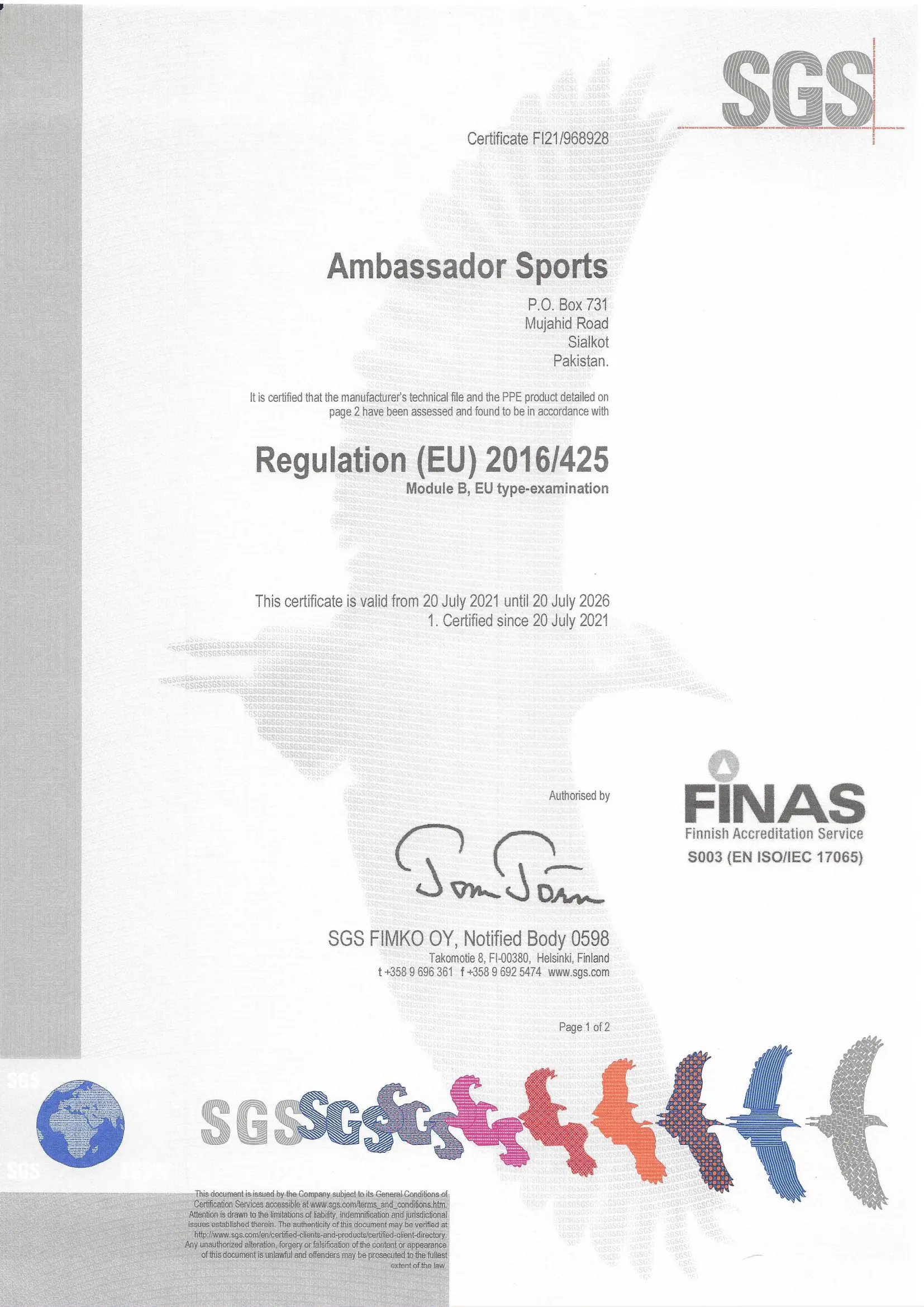 Ambassador Certificate